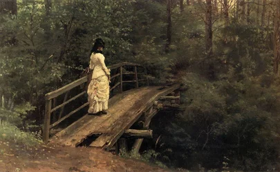 Sommerlandschaft Vera Alekseyevna Repina auf einer Brücke in Abramtsevo